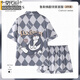 Modal Kätzchen Paar Pyjamas für Mädchen Sommereiseis Seiden kurzärmelige dünne Imitation Seidenmänner niedliche Cartoon-Heimkleidung Z3879 Mann (kurzärmelige Shorts) xxl [weibliches Gewicht 131-145, männlich 146-175 Jin [Jin gleich 0,5 kg]]
