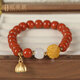 OUCERNY Liangshan Wa Nannan Red Agate Bracelet Buddha Beads Full-Fleshed Persimmon Red Multi-Bao Wenwan Bracelet for Men and Women