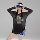 
Sanqi swimsuit women's conservative split three-piece sports long-sleeved shirt covering flesh to make you look slimming hot spring beach vacation swimsuit L