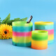 Manban Kinder magischer Regenbogenkreis Frühlingsspulen Zugkreis Spielzeug Große nostalgische farbenfrohe Zauberring Große leuchtende Farbe