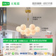 Grand View Garden Moon Chandelier Modern Simple Bedroom Light French Crème French Style Chyding Children's Room Salon Chandelier principale Lumière A9734-Black-Black Light-Three-Three Light de 7734-Black.