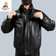 Vogelscheuche (mexikanische) Top-Layer-Kuhleder-Lederjacke für Herren-Motorrad-Pilotjacke Baumwolle Lederjacke Winter-Fluganzug mittlerer und älterer schwarzer Top-Schicht Cowhide (hinzugefügte Baumwolle) 2xl empfohlen 125-145jin [Jin gleich 0,5 kg]