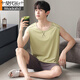 Modal men's pajamas summer sleeveless vest shorts thin cool ice silk casual home clothing set Sn9214 ​​L men-