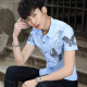 Suowanyi (Suowanyi) Camisa de manga corta de verano para hombres Estilo coreano y camisa de pulgada blanca estampada de moda 826 White M 90-105Jin [Jin equivale a 0.5 kg]