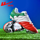 Pull-back football shoes AG long spikes for adults, primary and secondary school students, natural turf training and competition, white WF-46HC 41 (football socks)