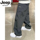 JEEP SPIRIT pantalones retro americanos gris oscuro monos finos de secado rápido de verano para hombre pantalones rectos deportivos sueltos de pierna ancha gris 3XL