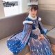 Disney Girls Elsa Princess Dress New Autumn and Winter Velvet Thickened Cute Girl Frozen Performance Dress Set Velvet Skirt + Cape 100 (Suitable for heights of about 90cm)