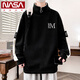NASA XVVX Semi-Zipper Sweater para hombres en otoño e invierno más camisa de base de terciopelo engrosada camisa de vellón de buey para hombres en otoño top 9793 verde más terciopelo l Aproximadamente 110 ~ 130Jin [Jin iguala 0.5 kg] se puede usar