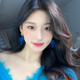 
oein without ear piercing [Looking white Klein blue] Flower earrings without ear piercing for women mosquito coil plate earrings blue blue petals [Mosquito coil plate ear clip]