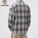 Paul Frank Langarmshirt Herren Frühling und Herbst Kariertes Hemd Herren Trendy Casual Top Jacke Herren Blau XL