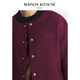 Maison Kitsune男女同款秋冬甄礼手写体系列羊毛混纺休闲外套 P677【安可拉红】 L