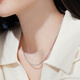 Lukfook Jewelry Cheng Yi's same style platinum necklace sparkling car bead platinum 950 plain chain priced at about 10.29 grams