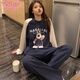 Modal Frühlings- und Herbst-Pyjamas für Frauen neue langärmelige runde Hals niedliche Cartoon Ins Style Schlafsaal süßer lässiger Heimkleidung Set 16802-Snoopy XL [Vorgeschlagen 120-140jin [Jin gleich 0,5 kg]]
