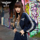 BOY LONDON25新款春夏女款半高领撞色条纹显瘦运动外套W12004 藏青色 S