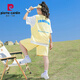 
Pierre cardin (pierre cardin) girls summer suit 2025 new children's sports shorts two-piece summer suit girl cotton medium big child fashionable 9922 white 3388 purple [set/no shoes] 140 cm
