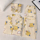 Xuan Mulin Creme Yellow Pudding Hund Pyjamas für Frauen im Frühling und Herbst neue Kurzarmhose Strickjacke Internet Promi Home Clothing Drei-teilige Set 14107# Animal Round X M empfohlen 80-100jin [Jin gleich 0,5 kg]
