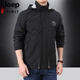 Jeep Spirit Spring y Autumn Casual Chaqueta para hombres al aire libre gran tamaño de color sólido Chaqueta casual suelta de mediana edad y joven ropa de carga con capucha verde militar 1391 2xl