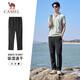 骆驼（CAMEL）速干透气运动裤男跑步休闲直筒梭织裤子 J15BAXLN075 幻影黑 L