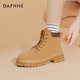 Daphne's official Martin boots female plus velvet thickened winter 2024 explosion full retro boots children boots boots rhubarb female retro yellow 37