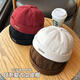 Sebeeef Herren Melon Lederhut Japanischer Harajuku Street Trendy Hut Yuppie Hut Vermieterhut Mädchen Burgund rot alle Größe