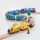 Leku peut connecter Thomas Magnetic Alloy Electric Small Locomotive Children's Toy Gordon Car Collection rouge avec le modèle de conducteur Locomotive