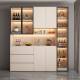 BEYZK solid wood side cabinet high cabinet modern simple wall integrated dining storage cabinet living room wine cabinet entrance cabinet can be customized style 12240*40*220 solid wood ecological board