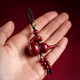 QMXD Zimt Anhänger für Männer und Frauen Persönlichkeit und Kreativität Frieden Kürbis Schlüsselbund Purpur Gold Sand Amulett Handy Lanyard Fulu Zimt