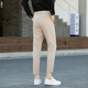 
Jedi Spring and Autumn Men's Long Pants Slim Korean Style Micro-Stretched Casual Pants Straight Thick Professional Business Work Trousers 9885 Black Thin Cropped Pants 33 [2.6 feet]