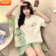 REJIP女夏短袖睡衣2025年新款可外穿胖mm大码200斤可爱网红家居服套装 684 5XL