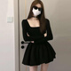 
Miao Yijia puffy skirt dress for women's skirt for winter sexy black dress slim pure and horny princess skirt short skirt black French Hepburn style cute puffy skirt one size [recommended 120 Jin [Jin equals 0.5 kg]]