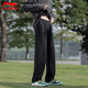 Li Ning sweatpants men's spring and autumn new cotton skin-friendly breathable loose casual straight-leg sweatpants men's running trousers classic black (spring and autumn style comfortable and skin-friendly) L /175