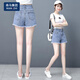 Pantalones cortos de mezclilla de algodón para mujeres en 2023 Versión coreana delgada de la cintura alta de verano suelto y adelgazamiento 9926 Blue S Recomendado 80-90Jin [Jin equivale a 0.5 kg]