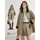 Kbne Bane Style Chaqueta de viento khaki para mujeres abrigo de abrigo pequeño y otoño