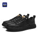HaiLan Home (HLA) Men's Shoes Casual Shoes New Breathable Board Shoes You Lace-free Men's Retro Shoes Men's Black [Fleece Plus Style HAABXM4CBF675] 42
