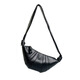 Hot-selling retro niche cow leather croissant horn dumpling bag genuine leather fashion bag for women shoulder crossbody bag black 36*5*17cm (small size