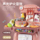 儿童过家家厨房炒菜做饭烧烤玩具宝宝女童迷你仿真煮饭锅餐具套装 蓝色餐台+汉堡【43件套】