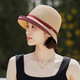 Lee dprre Japanese Straw Hat Women's Summer Sunshade Cool Hat Rolled Hepburn Style All-match Basin Hat Top Hat Straw Braided Sunscreen Fisherman's Hat Burgundy One Size (55-58cm)