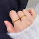 LPEZ pure gold 999 card ring ring car flower glossy gold ring male and female couple ring ring Valentine's Day gift pure gold ring 3.5cm No. 9 gold about 3.9-4.3