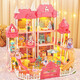 Yunya joue des jouets de maison pour animaux de compagnie et cadeaux d'anniversaire pour enfants nouveaux jouets de villa pour animaux de compagnie âgés de 3 à 6 ans. Super grandes bébés Villa-4 à trois étages + lumières LED