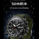 Raellishi School Season Student Electronic Watch Men's Teenager Alarm Clock Luminous Waterproof Army Watch Junior High School Birthday Gift Male 6193. All Black Silicone Tape [Gift Box Packaging]