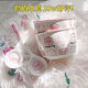500,000 positive reviews Underglaze color cute cartoon dishes set household ceramic bowls and chopsticks tableware cute pig cute pig one bowl and one spoon