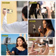 Guanqu Mini Handy Selfie Stick 2025 Neues Reise tragbares Selfie-Tool Drei-in-Eins-Boden-Stativ-Handheld-Stabilisator Handy MAW Helfer Bracket Bluetooth Fotografie Weiß [Ladung Fernbedienung Lanyard Hanging Buckle] Super Mini Selfie Stick