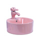 Kindergarten Colorful Wash Basin Children's Wash Basin Cartoon Bathroom Cabinet Combination Counter Basin Ceramic Wash Basin 2 Connected Right High Set