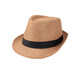 Spring and summer hat men's solid color top hat casual couple hat sunshade cool hat jazz hat straw hat sunshade beige sesame color diced one size 58cm