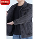 Carlos Kayla Dalian European Denim Jacke Männer Frühling und Herbst Lose Wear-Resistant Multipocket Modemarke Working Jacket Denim Jacke T848 Hellblau, hochwertiger Multi-Tocket 3xl