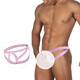 ORLVS men's underwear men's thong free of charge full hollow low waist bondage sexy pants with hip lift double thong gay 0 pink M