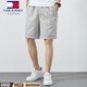 Tommy Hee Kelly American tomm Tomm Summer Men's Shorts Pure Cotton Casual Elastic Waist Cropped Pants Beach Straight Pants Dark Blue 9224 XL Recommended 140-160Jin [Jin equals 0.5 kg]