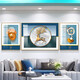 Modernes Licht Luxus Wohnzimmer Sofa Hintergrund Wanddekoration Maler Sinn abstraktes modisches Internet Promi Triple Hanging Malerei Kunstmalmal