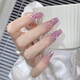 La mariposa púrpura usa arte de uñas larga y alargada en forma de uña falsa de uñas con uñas terminadas manchas de uñas manchas de uñas L15267 Cristal de hielo de princesa [Dé 5 piezas de kit de herramientas