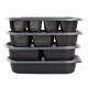 Neue Einweg -Lunchbox Rechteckige japanische Verpackungsbox zum Mitnehmen Fast -Food -Box Sushi Bento Box Plastik -Partition SZ1048 gleichermaßen geteilt drei Gitter mit Deckel 550 ml 500 Sätze